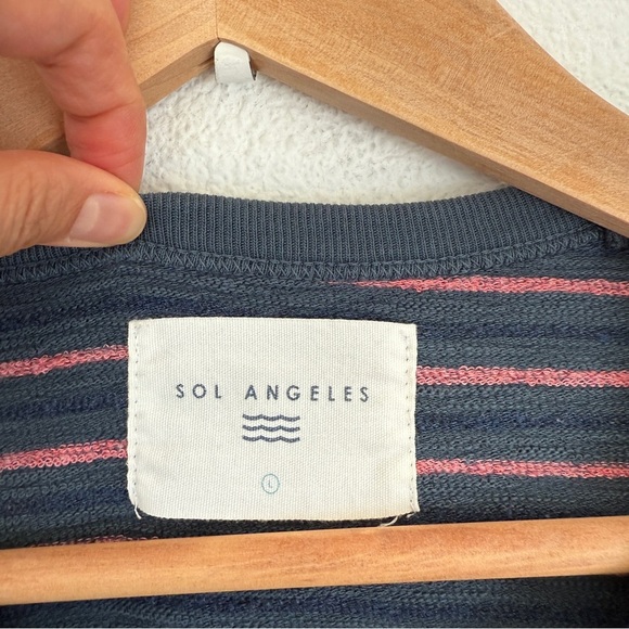 Sol Angeles Stripe Boucle Shirt Tee Large - Picture 2 of 7